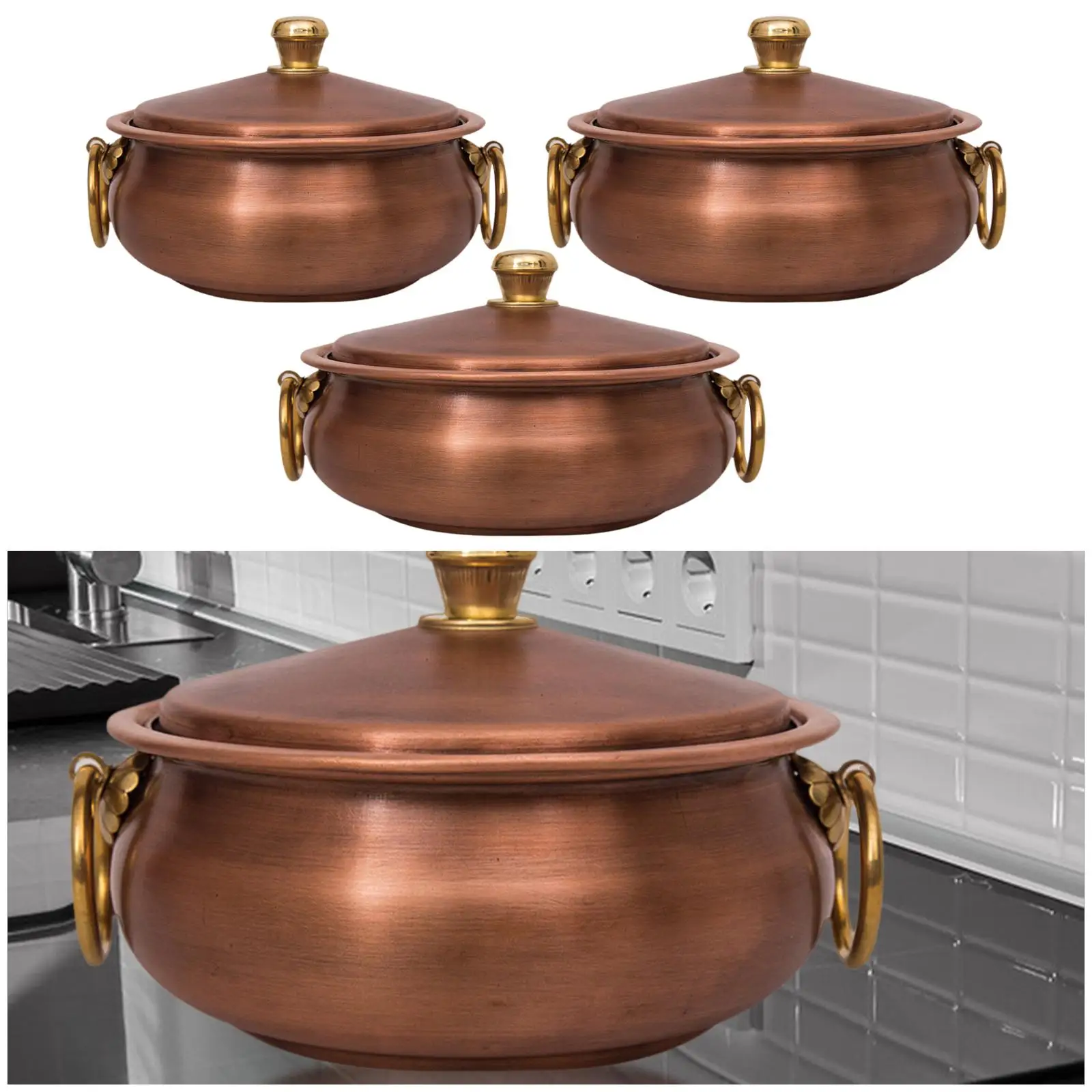 Pure Copper Pot Stable Casserole Dish for Boiled Mutton Restaurant Gift