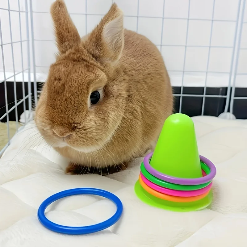 Jouet pour lapins en forme de cornet de glace, jouet interactif pour animaux de compagnie pour soulager l'ennui, jouet à mâcher, jeu de lancer, jouet d'entraînement interactif