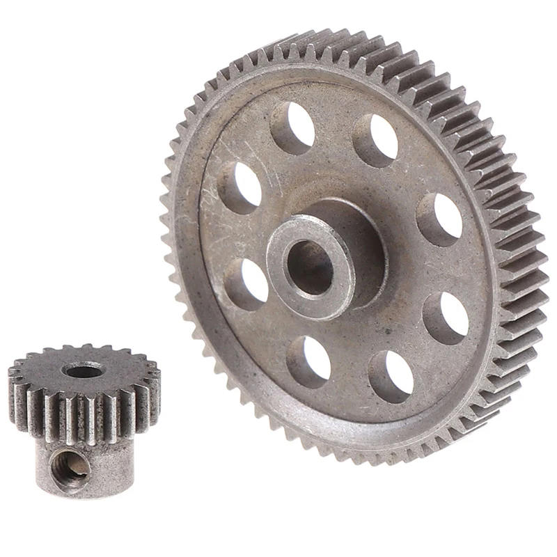 2pcs (21t+64t) 11184 Metal Different Main Gear 64T 11181 Motor Pinion Gears 21T Truck 1/10 RC Car Parts