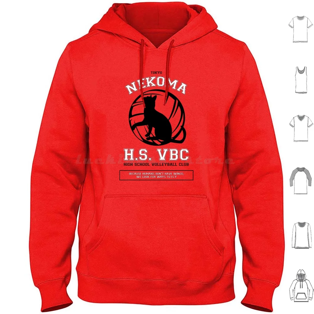 Nekoma Hs Vbc Team Shirt Hoodie cotton Long Sleeve Nekoma Haikyuu Haikyu Kenma Kuroo Cat Volleyball Anime Ttees T Tteesclothing