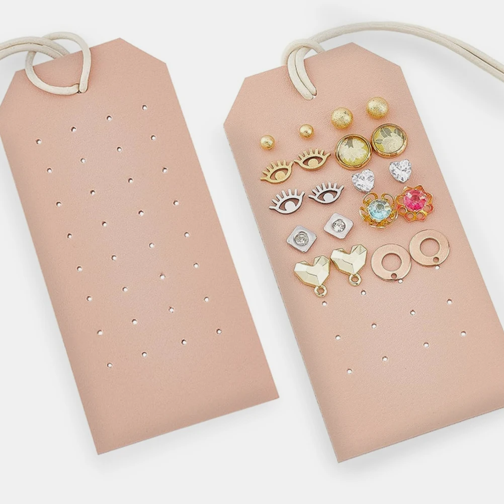 

2pcs Hanging Earring Holder Organizer Wall Mounted Pu Earring Storage Display Rack Brooch Pin Holder Space Saving Travel