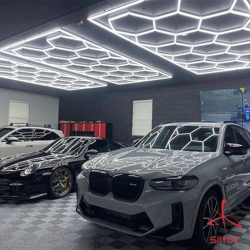 Custom Honeycomb Garage Gym Ceiling Light Wholesale Car Wash Shop Hexagon Led Light