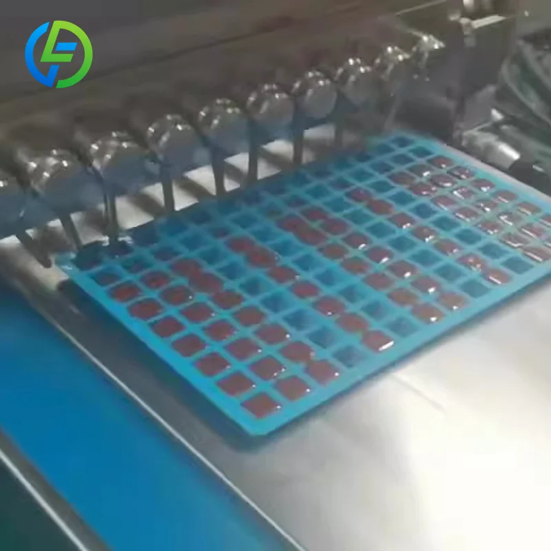 Customized Rainbow Sour Belt Chewy Multivitamin Gummy Semi Automatic Deposit Large Jelly Hard Candy Molding Machine