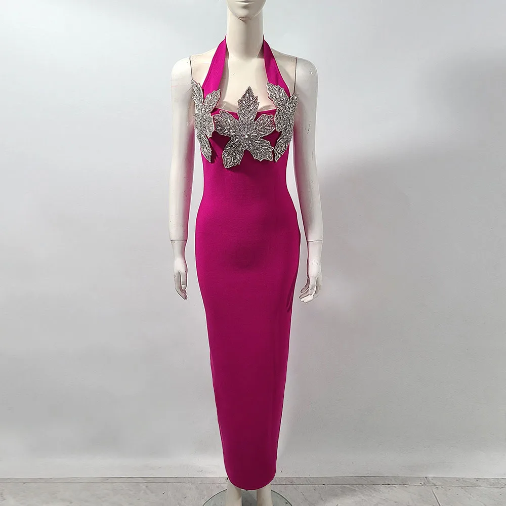 فساتين نسائية مثيرة باللون الأسود مع رسن ماسي لامع بدون أكمام فساتين رسمية ضيقة لأعياد الميلاد والحفلات المسائية #2