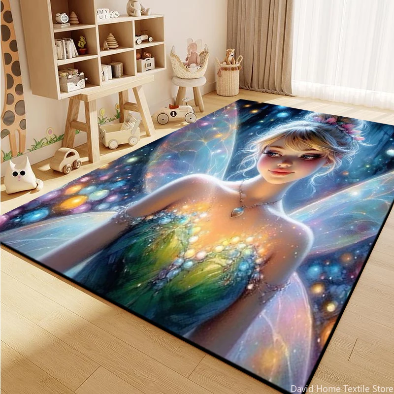 

Disney Tinker Bell Carpet for Children Living room Bedroom floor Rug Picnic Camp Kitchen Mat Crawling Non-slip Carpet Decoration