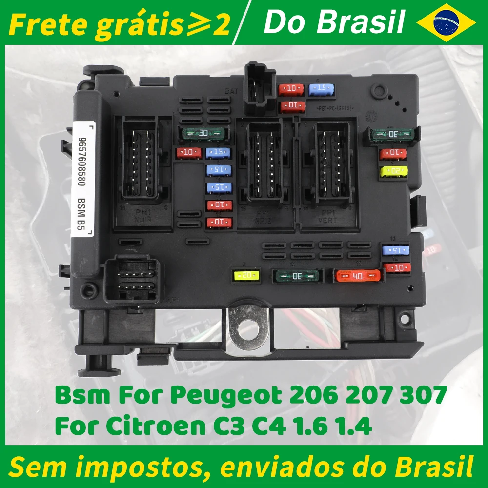 6500Y1 Bsm Para Citroen C3 C5 C8 Xsara Picasso Peugeot 206 Cabrio 307 Cabrio 406 Coupe 807 Relé de montagem de caixa de fusíveis 9657608580