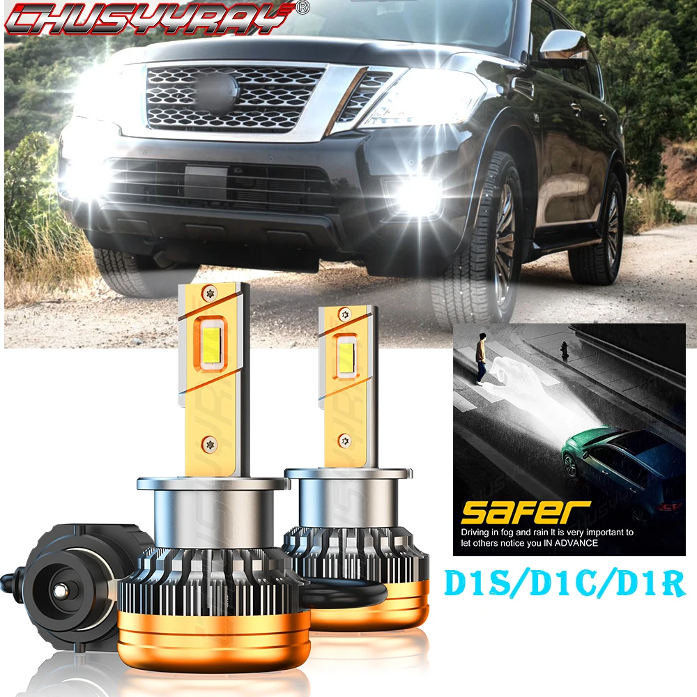 D2S HID Car Lights Xenon Headlight Bulbs CHUSYYRAY Compatible For Nissan 350Z 2006-2009 High Low Beam Car accsesories luzes