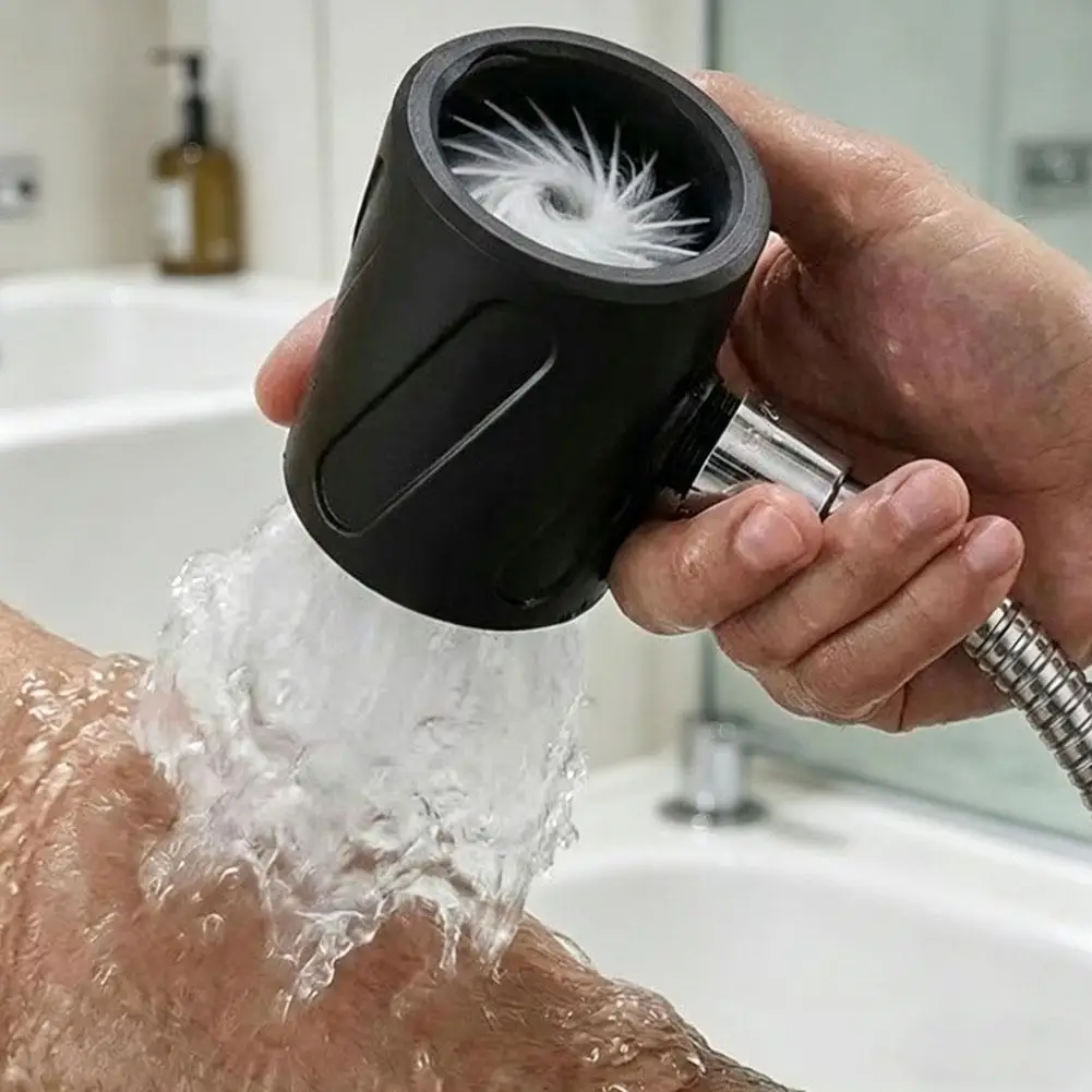 High Pressure Shower Head Ring Booster Bathroom Massage Sprayer Large Water Flow Handheld Bath Nozzle for Men Showering