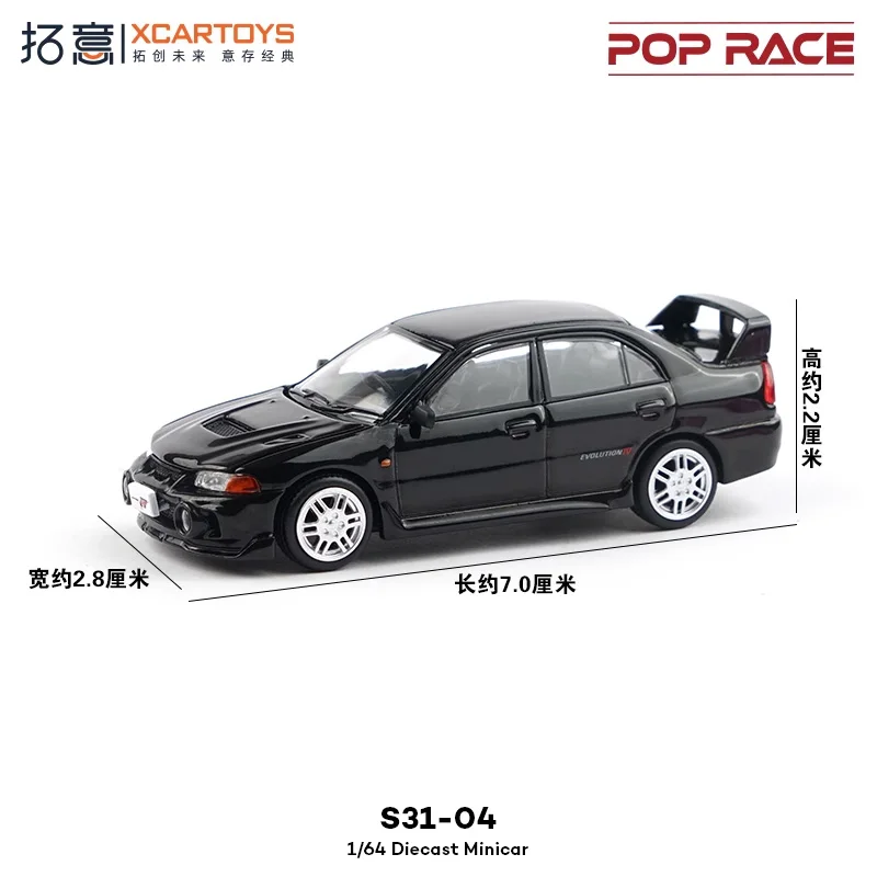 

Xcartoys x POP RACE 1:64 Lancer Evolution IV Black Diecast Collector's Vehicle Model Car