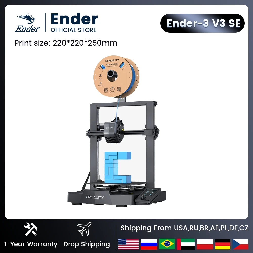 

Creality 3D Ender-3 v3 SE Printer Dual Z-axis Capable Sprinte Direct Extruder Worry-free Auto Leveling Faster Printing Speed