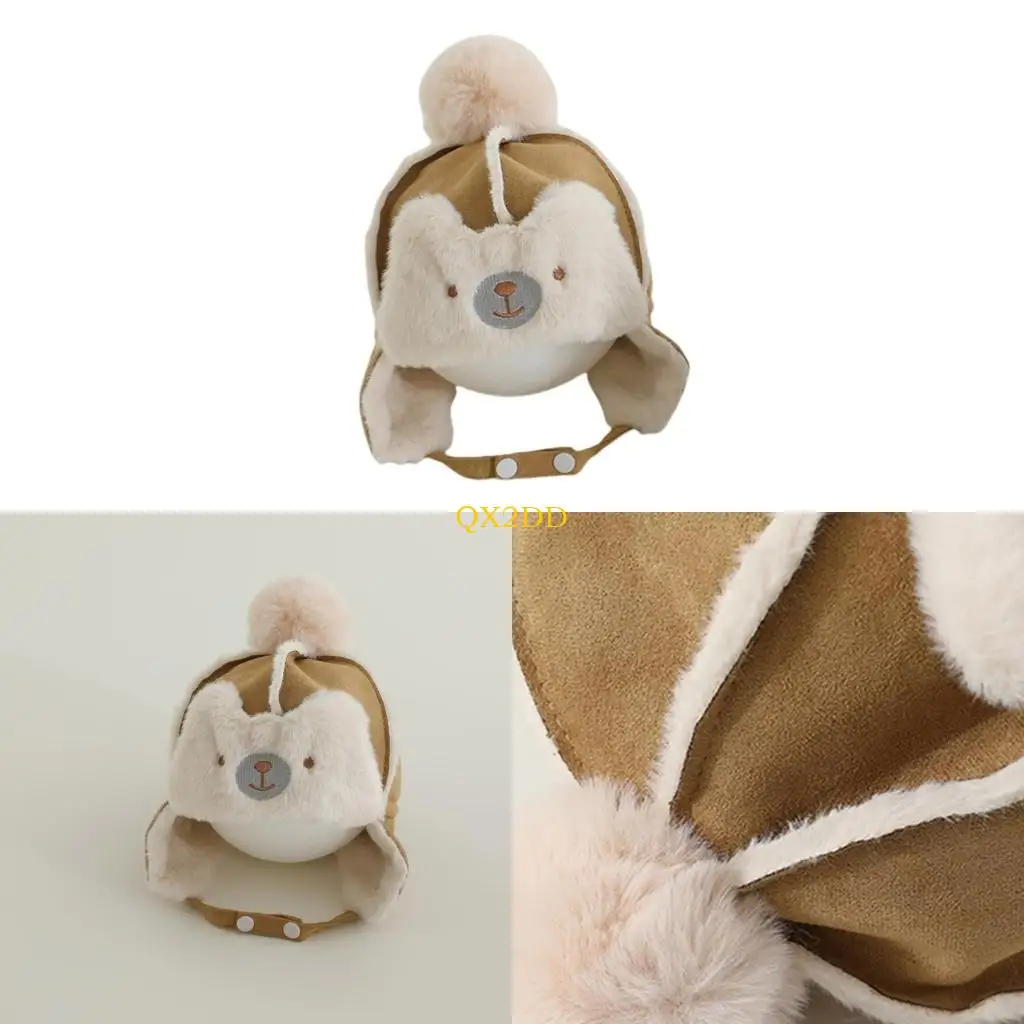 

QX2D 1-5Y Winter Kids Hat Unisex Girls Boy Caps Windproof Warm Hat Earflap Designing