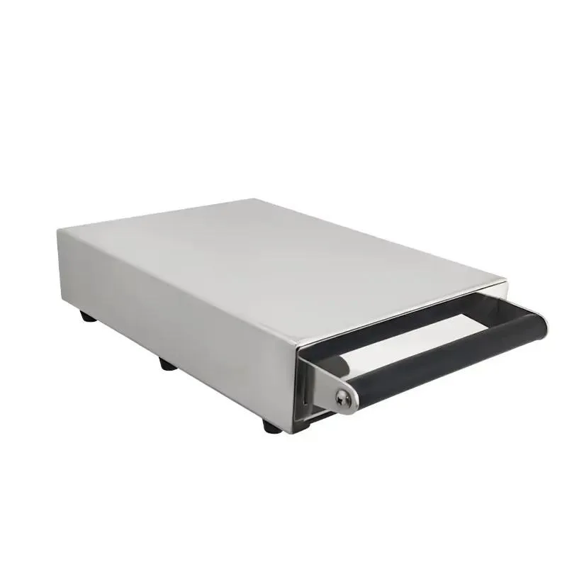 Coffee Tea Tools Mini Stainless Steel Espresso Knockbox Drawer with Removable Rubber Rod