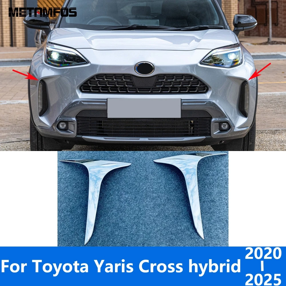 

Аксессуары для Toyota Yaris Cross Hybrid 2020-2022 2023 2024 2025 хромированная передняя противотуманная фара, молдинг для бровей, накладка