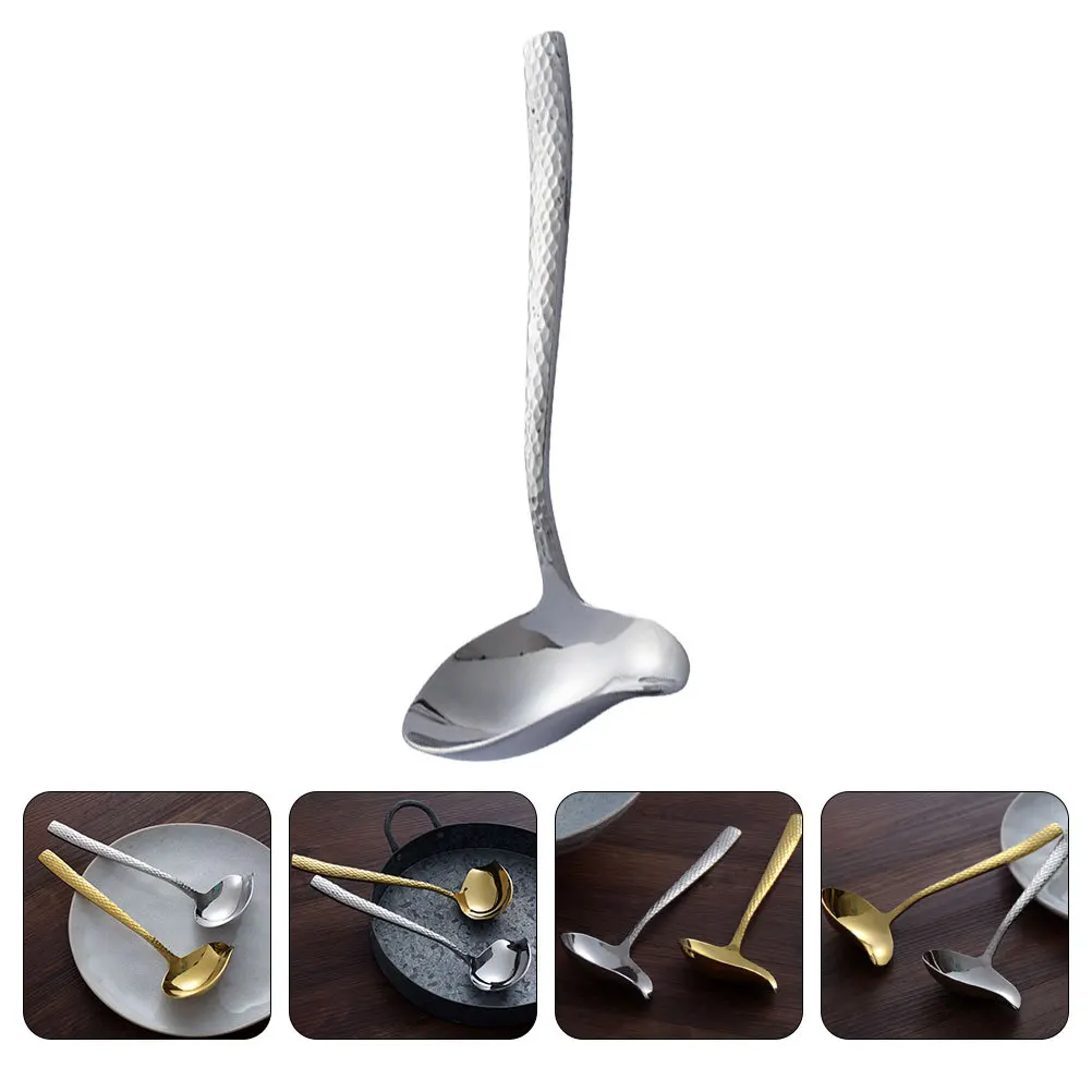 

Hammered Texture Soup Spoon Stainless Steel Thickened Serving Spoon For Hot Pot Kitchen Cooking Tools Kitchen Utensils