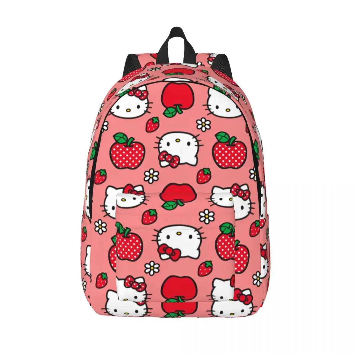 

Hello Kitty мультфильм клубника для мужчин женщин студенческий школьный рюкзак холст рюкзак начальный старший колледж подарок