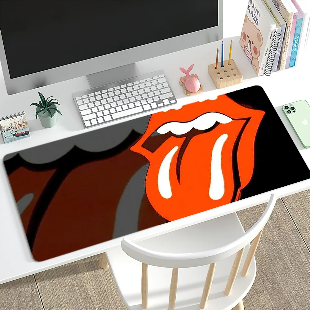 R-Rolling S-Stones Tongue Rolling Mouse Pad Gamer Cabinet Pc Desk Mat Keyboard Computer Desks Xxl Mousepad Large Mausepad