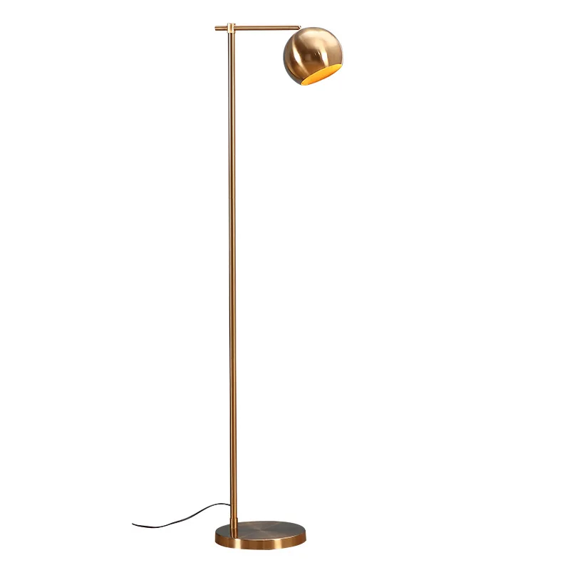 

Floor lamp, living room, bedroom, copper color minimalist, post-modern floor lamp, upright bedside, Nordic dimmable
