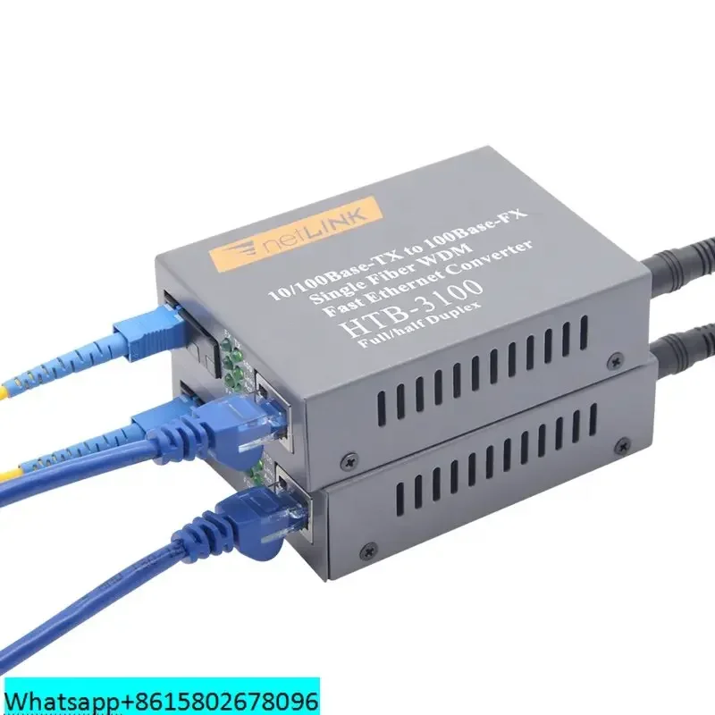 光ファイバーメディアコンバーターrj45光ファイバーポート20km-25km-10mnetlink-htb-3100-m-100