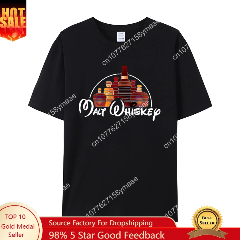 

Malt Whiskey Printed T-Shirt Funny Alcohol Drunk Men Womens Short Sleeve Loose Oversized Tees Fashion Street Clothing Summer Top