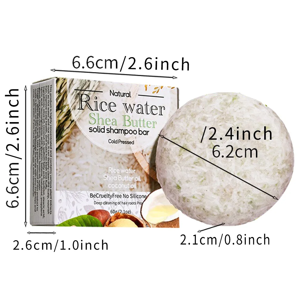 XF+60g شامبو التنظيف بخلاصة الأرز للتحكم في الزيوت، صابون التنظيف العميق، زبدة الشيا، العناية بالشعر