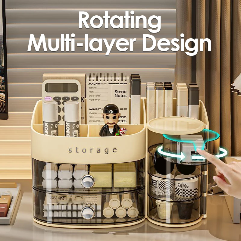 Cosmetic Storage Box Large Capacity Transparent Drawer Jewelry Makeup Storage Box Multi-layer Multi-functional Desktop Organizer