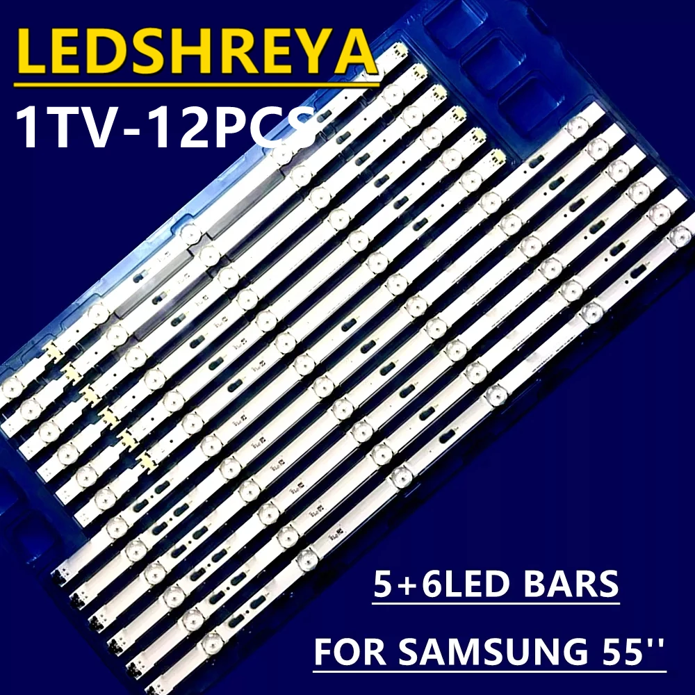 

12 PCS LED Backlight Strip for UE55J6300AK UN55J6520 UE55J6300 UE55J6370 CY-WJ055CGLV1H V5DF-550DCA 550DCB-R2 BN96-34788A 34787A