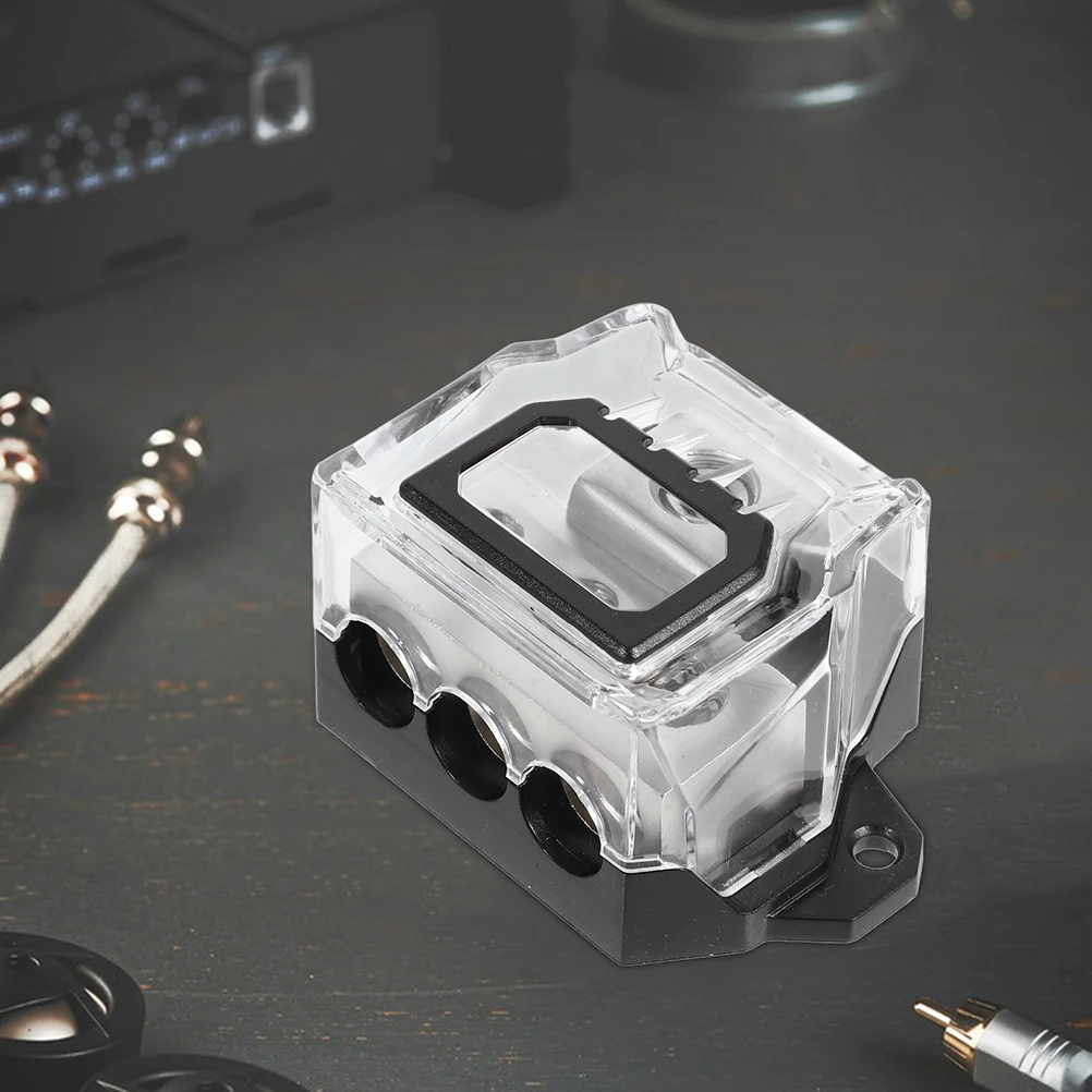 

2pcs Car Amplifier Power Distributor Copper Splitter Ground Block Negative Distribution Fuse Holder One to Three