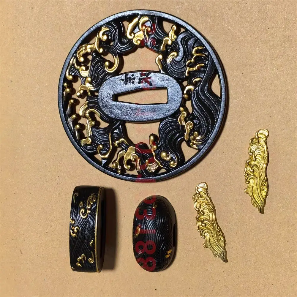 Japanese Sword Parts Copper Tsuba Handguard Guard Brass Fuchi Kashira Menuki For Real Japan Samurai Katana Fittings Accessory