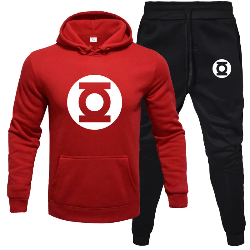 2 Pieces Sets Tracksuit Hooded Sweatshirt +drawstring Pants Male Sport Hoodies Running Sportswear Men Brand Autumn Winter