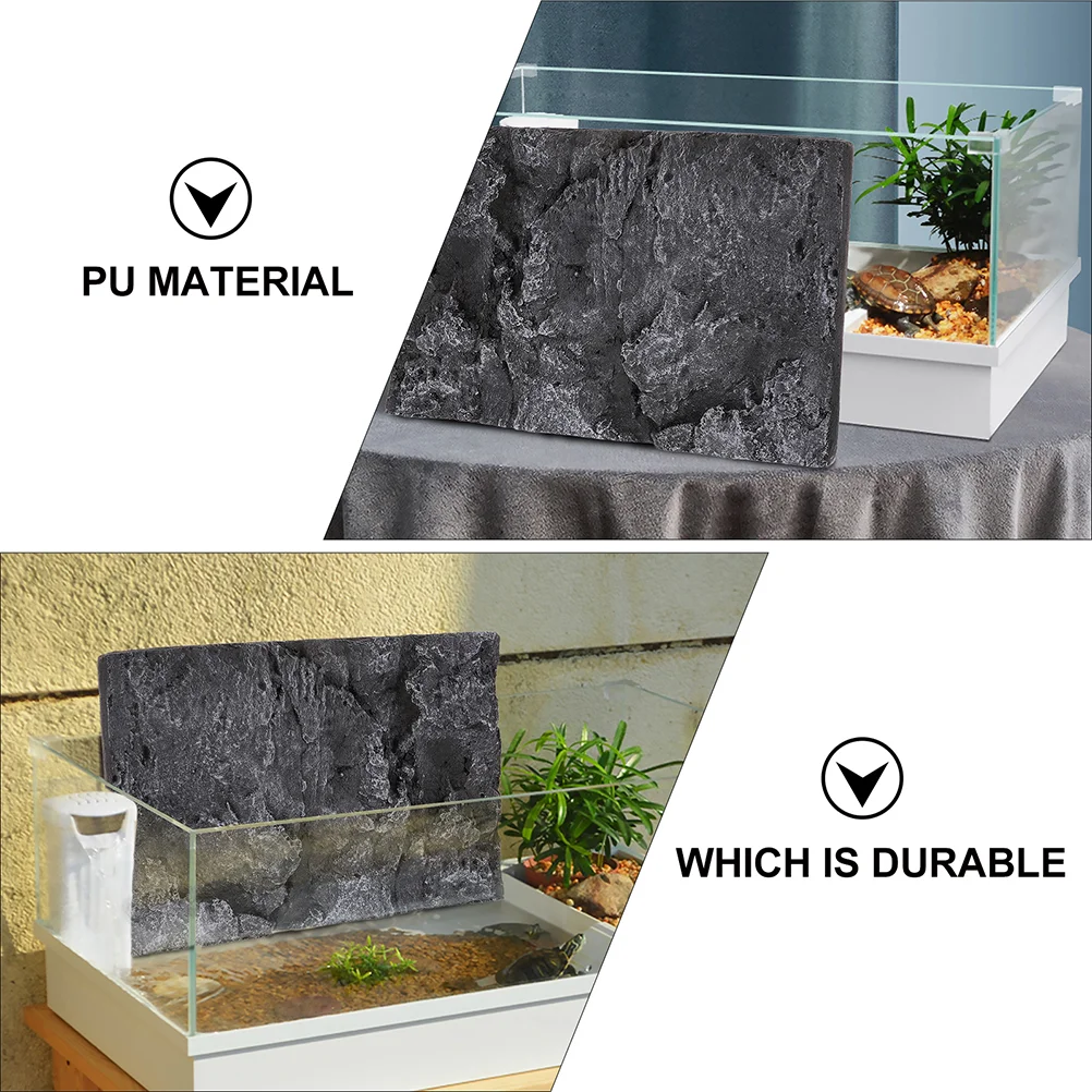 2 Pcs Reptile Box Backdrop Terrarium Background Cling Custom Animal Fish Tank 3d Aquarium Pu Boards Decor