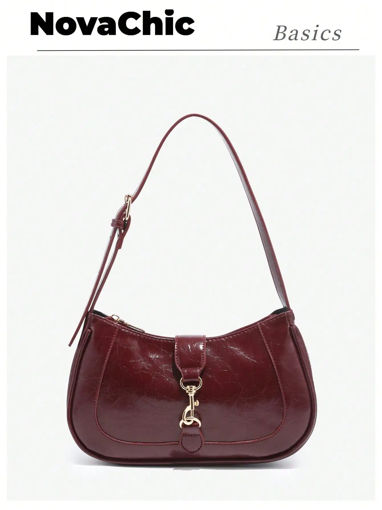 

Novachic,1pc Retro Minimalist Hook Decor Adjustable Shoulder Strap Crescent Shape Bag, Suitable For Date, Outing, Party