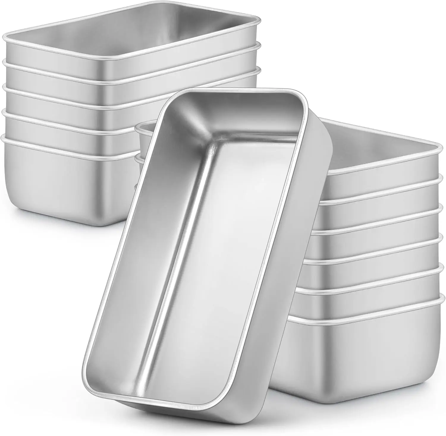 

12-Pack Stainless Steel Bread Loaf Pans, 9x5 Inch, Dishwasher Safe for Homemade Baking