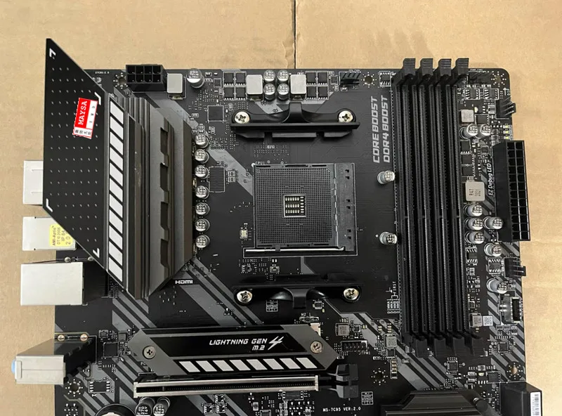 Imagem -03 - Msi-soquete da Placa Mãe Mag B550m Bazooka Am4 Ddr4 Pci-e 4.0 Usb 3.2 Micro Atx Totalmente Testado