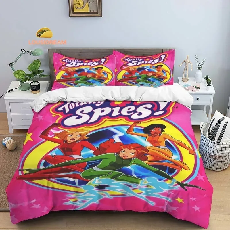 T-Totally Spies! Poster Sheets Quilt Covers Bedding Dormitory Sheets Three-piece Bedding Set Three-piece Soft Warm Bedding Set