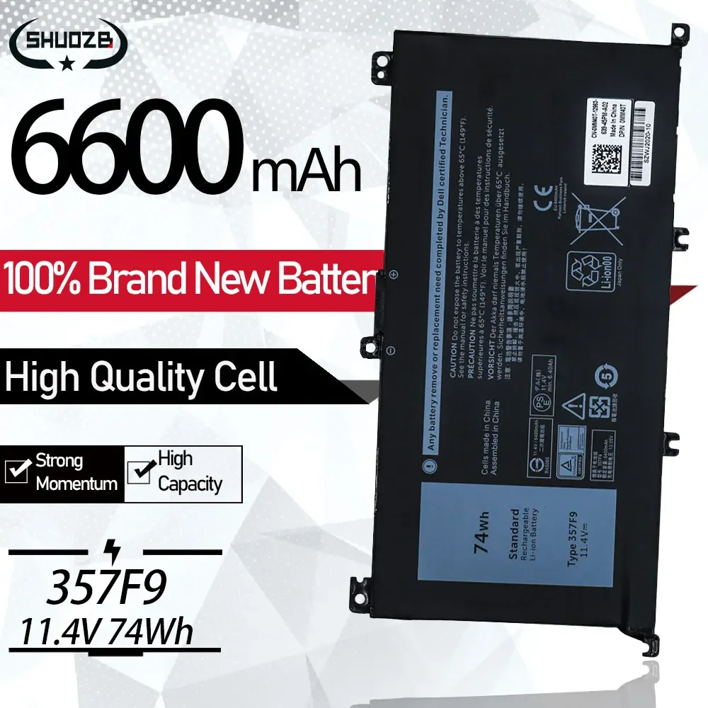 357F9 Battery For Dell Inspiron 15 7559 7000 7557 7566 7567 5576 INS15PD-1548B INS15PD-1748B INS15PD-1848B 71JF4 P57F P65F New