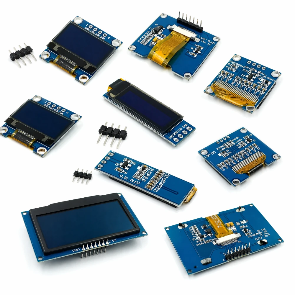 OLED Display Module 0.91 Inch I2C IIC Screen 128x32 SSD1306 Driver Compatible Microcontroller Single Board Computer ESP32