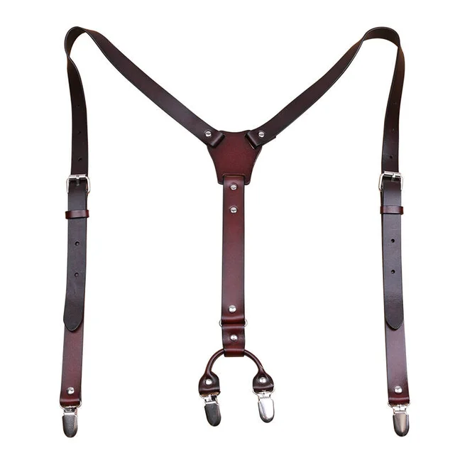 レトロな英国スタイルのメンズサスペンダーバックル-4-バックル交換可能なアクセサリービジネスフォーマルシャツウエスタンパンツショルダーストラップ