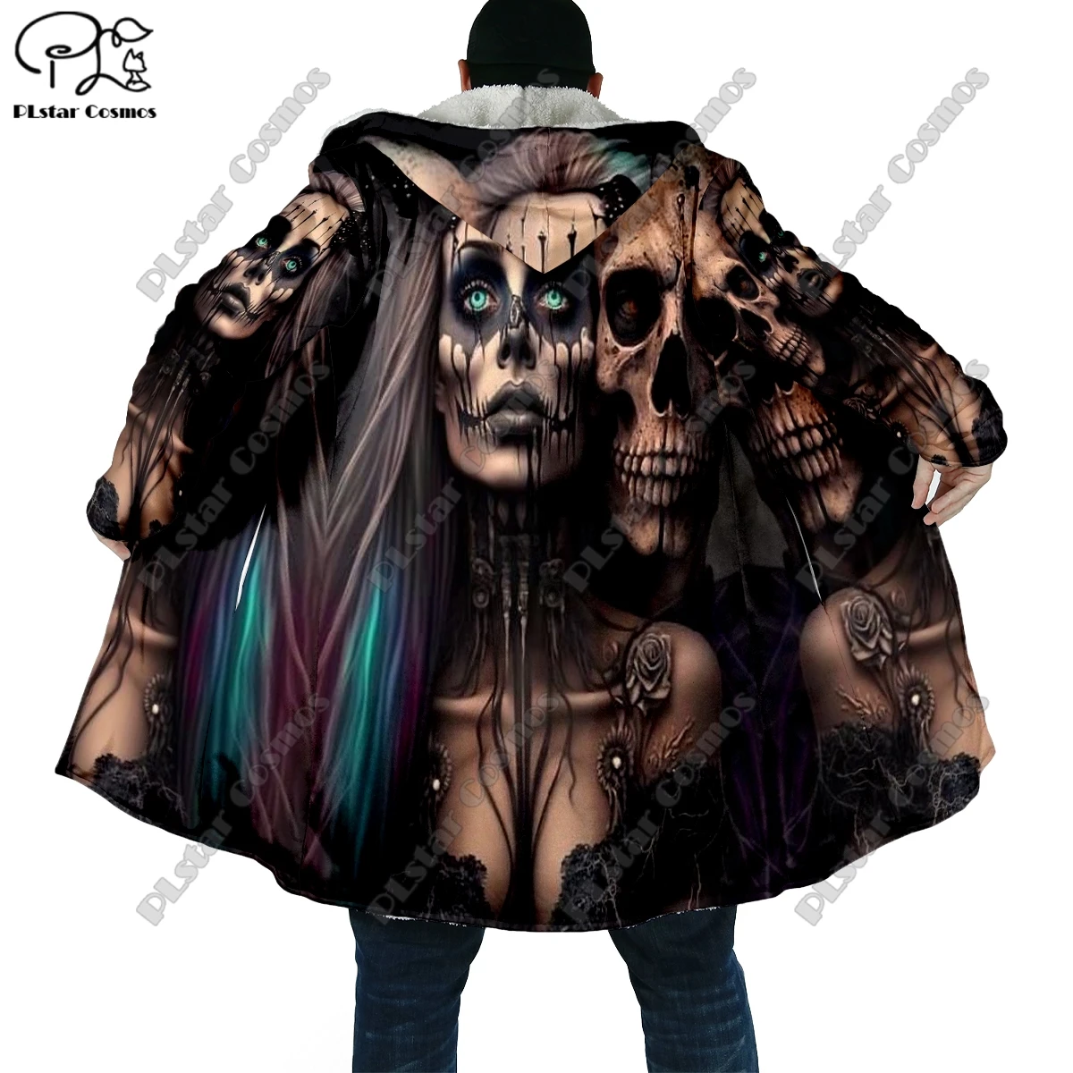 3D Printed Halloween Horror Skull Theme Pocket Cape Coat Latest Casual Unique Streetwear Unisex Winter New Arrival KB-1