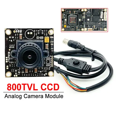 Analog Camera Module 800TVL CCD Camera Chip PCB Board With 2.8/3.6/6/8/16mm Lens