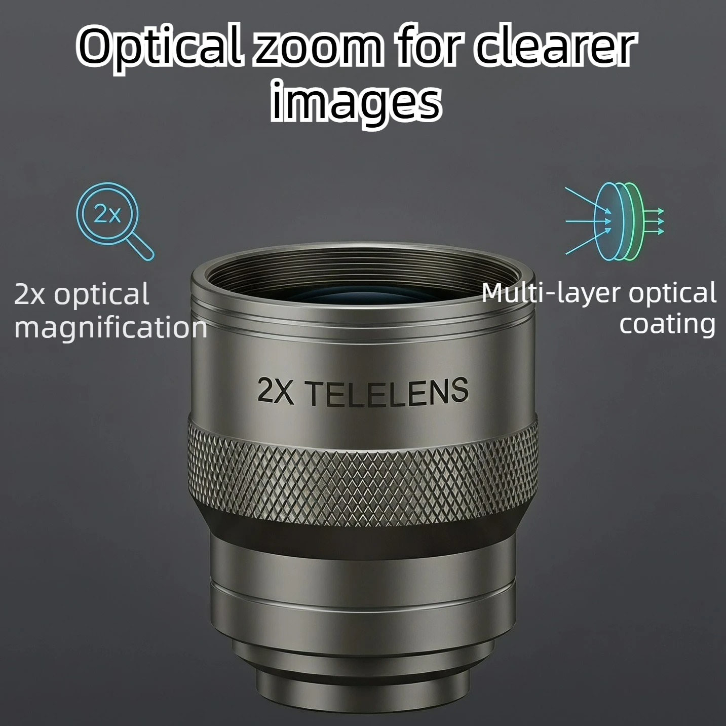 Mobile Phone 2X Telephoto Lens 17mm Threaded Connection Universal Clip Metal Phone Lens Kit For Sports Concert Photography
