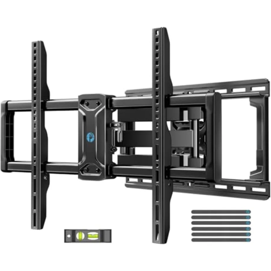 

Full Motion TV Wall Mount for 42-85 inch LED TVs up to 132lbs Steel Black Swivel Tilt Articulating Arms Max VESA 600x400mm Fits