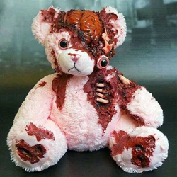 Bloody Teddy Bear Halloween Horror Theme Doll Resin Decoration Craft Resin Ornament for Home Yard Garden Decor Room Decor