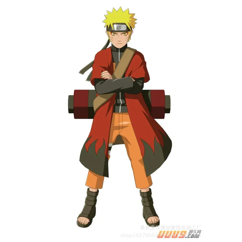 2025 New Anime Hogake Uzumaki Naru Cosplay Full Set Costume Wig 2nd Generation Type Sportswear+Pants+Cloak 3 Pieces Suit Party C