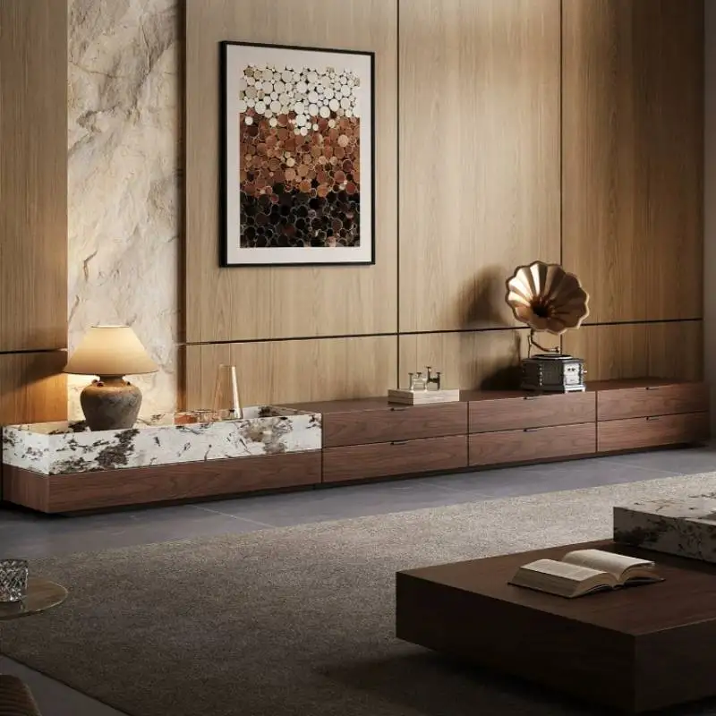 Mueble de TV Moderno y Sencillo para Sala de Estar, Minimalista, 200 cm, Mueble de Almacenamiento para TV, Mueble de Diseño para el Hogar