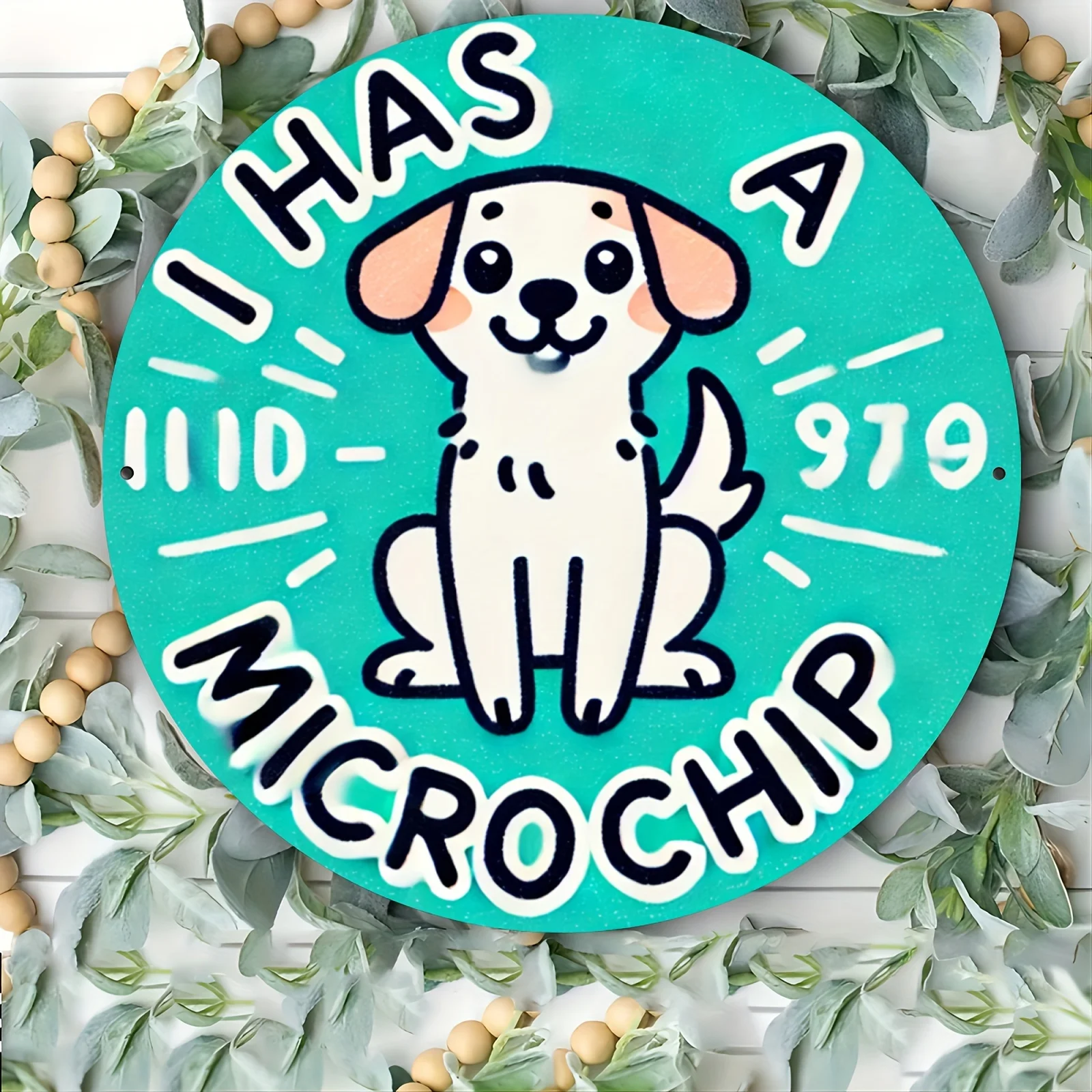 Panneau en aluminium I Has Microchip" 7,8" – Décor de sensibilisation aux animaux de compagnie pour la maison, le bureau et le jardin |   Parfait pour les vacances et l'utilisation quotidienne, meilleur