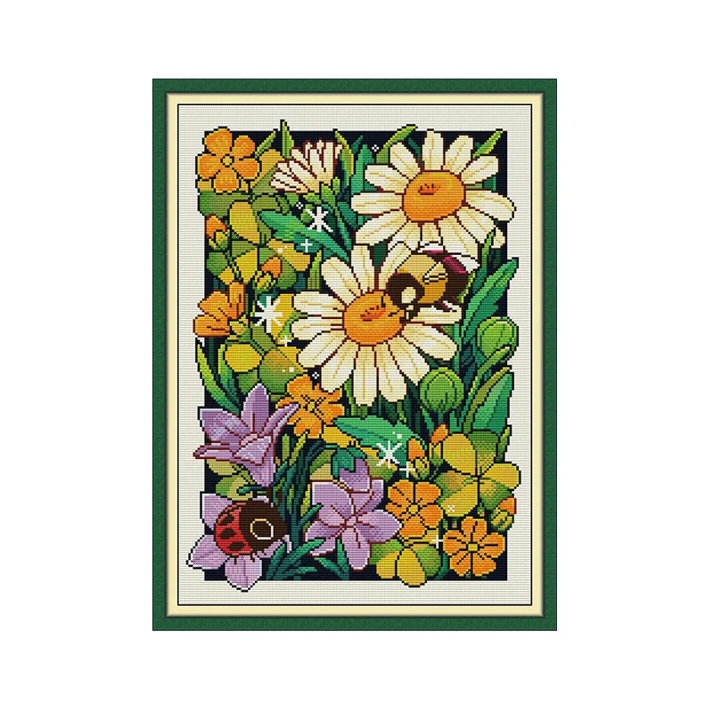 

Набор для вышивки крестом «Цветы на весну», вышивка крестиком, рукоделие ручной работы, графический холст, ручное шитье, сделай сам, 14 карат, 11 карат