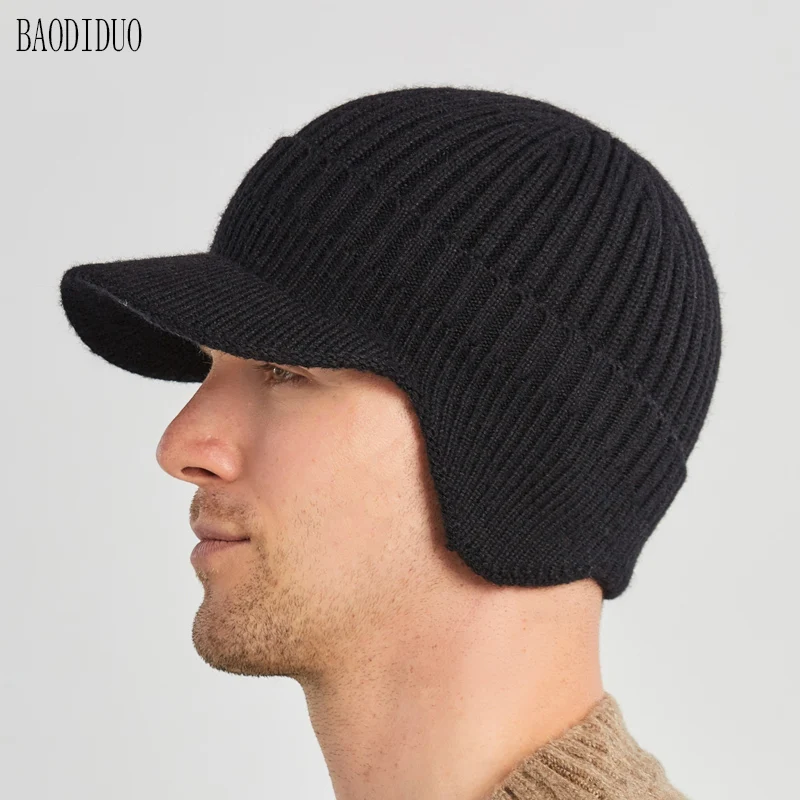Xinbaoguan 100% acrylic 9106 men's autumn and winter hat woolen hat wool hat outdoor warm ear protection knitted hat image 2