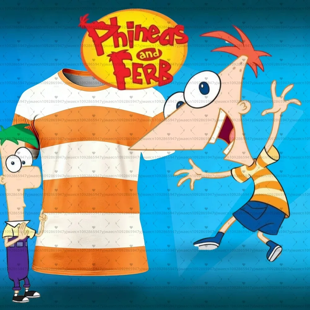 

2026 KIDS Phineas And Ferb Boys Men Cosplay T-Shirt Cosplay 3d T-Shirt Phineas All Over Printed Shirt Phineas Tees