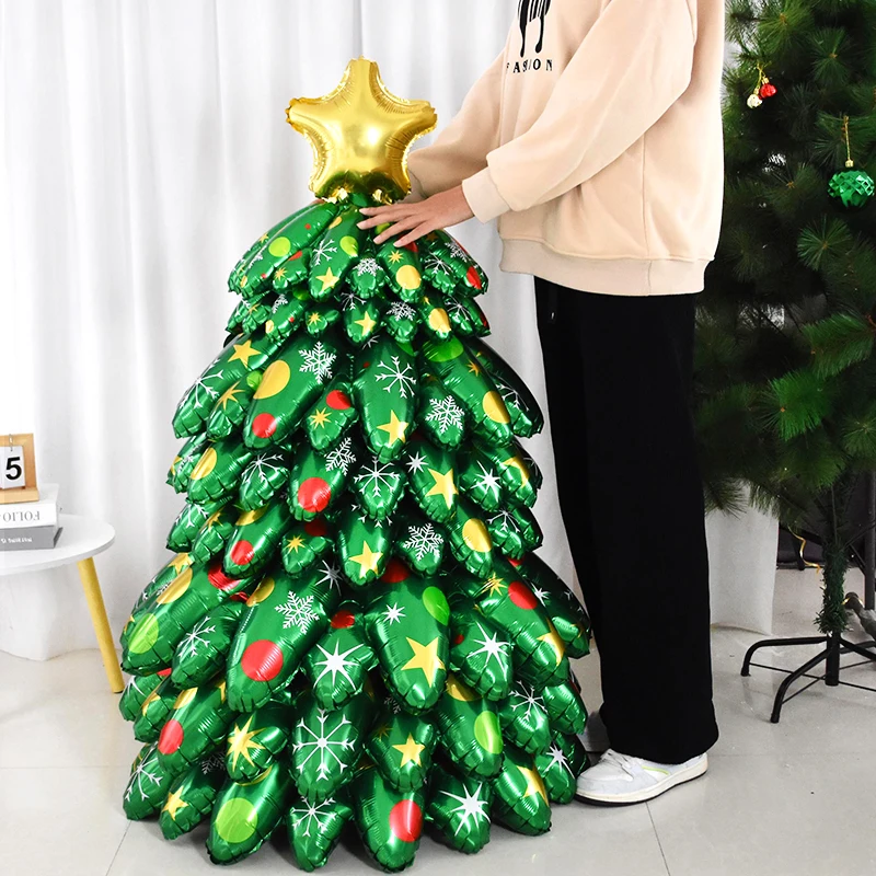 Aluminum Film Balloon Splicing Christmas Tree Green Large Christmas Tree Indoor Outdoor Universal Christmas New Year Home Decors