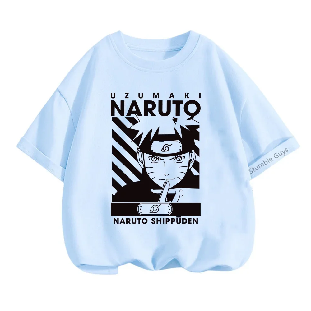 3-14 Years Boys Narutos Tshirt Cartoon Casual Summer One Piece Short-sleeved Girls T-shirt Kids Teen Clothes Girls Clothes